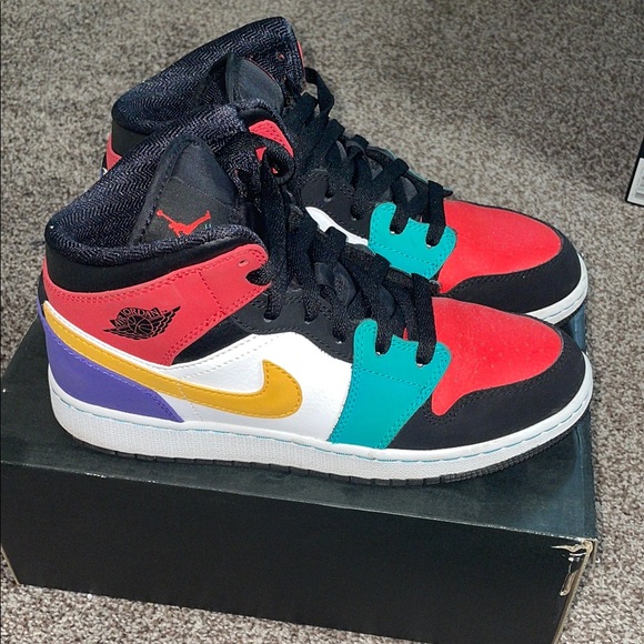 Multicolor High-Top AIR JORDAN 1 MID Sneakers - Picture 1 of 4